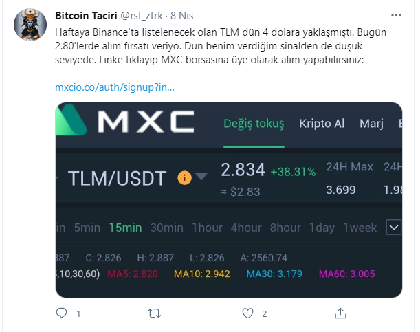 mxc tlm coin satın al
